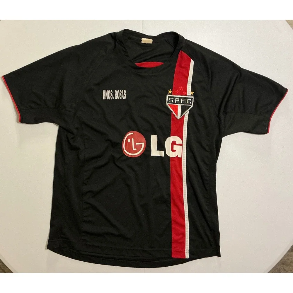 Sao Paulo FC SPFC Hernandez 5 Soccer Jersey LG Sponsor Black Red Mens‎ L